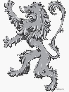 a gray lion is standing on its hind legs