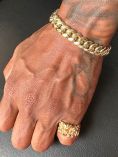 Stunning Solid 14K Men’s Textured Nugget Ring paired here with a Miami Cuban Bracelet. Men’s Ring, Gold Jewelry Men, Gold Nugget Ring, Engraving Jewelry, Jewelry Room, Type Of Relationship, Streetwear Jewelry, Mens Pinky Ring, Gold Everything