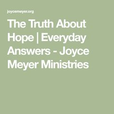 the truth about hope i everyday answers - joyce meyer minnisties cover art