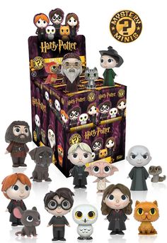 the harry potter mystery minis are on display