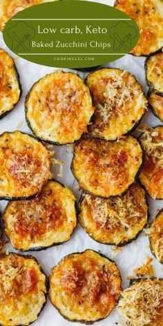 low carb, keto baked zucchini chips with parmesan cheese