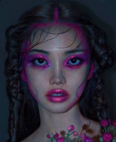 Kaya Aesthetic, Kaleidoscope Makeup, Artist And Muse, Halloween Costumes 2022, Avant Garde Hair, Creepy Halloween Makeup, Face Art Makeup, Photographie Portrait Inspiration, Make Up Inspo