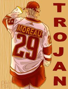 a drawing of a hockey player holding his jersey