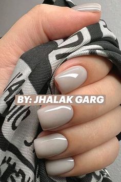 "In a world full of trends, nail art is a timeless form of self-expression. It allows you to showcase your personality and style most artistically."  #Love#Beautiful#NailArt#Designs#Style#Lovely#NailArtStudio#Design#Inspiration#ArtJunkie#ArtWow#SummerReady. Short Square Grey Nails, Light Color Nails, Light Grey Nails, Nail Gray, Light Gray Nails, Mom Influencer, Nails Gray, Grey Acrylic Nails, Grey Nails