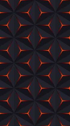 an orange and black abstract background with many different shapes in the same pattern, all on one side