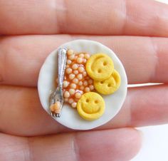 there is a small button with some food on it