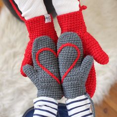 Mittens With Heart For Adult Babies And Children Heart Mittens, Handmade Mittens, Valentine Gifts For Kids, Cotton Gloves, Hidden Message, Crochet Mittens, Creative Valentines, Handmade Heart, Embroidered Heart