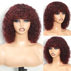 PRICES MAY VARY. 【Hair Material】Short curly human hair wig with bangs 100% unprocessed brazilian human hair,250% density.Full and thick with bangs,Natural and Soft,No shedding , No tangle, No bad smell and No Chemical,Can Be Dyed, Bleached, Curled or Restyled as your own human hair,Can Last Long Time. 【Wigs Advantage】Curly bob wig human hair with bangs, Machine Made Wigs, No glue, Beginner friendly ,very easy to self install and care, Wear and go! Healthy & Comfortable & Breath. 【Wig Features】 S Big Curly Hair Wig, Short Curly Bob Wig, Hair With Bangs Short, Curly Bob Wig, Big Curly Hair, Wig For Black Women, Curly Bob Wigs, Bad Smell, Bangs Short