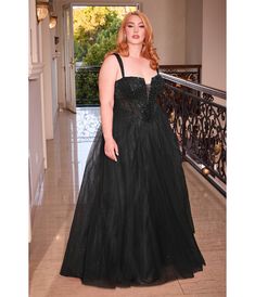 Plus Size Black Glitter Bodice & Tulle Prom Ball Gown - Unique Vintage - Womens, DRESSES, PROM AND SPECIAL OCCASION Plus Size Black Gown, Black Prom Dresses Plus Size, Bridgerton Ball, Prom Dresses Plus Size, Tulle Skirt Dress, Cinderella Divine, Prom Dress Plus Size, Prom Ideas, Embellished Gown