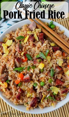 Chinese Pork Fried Rice, Asian Fried Rice, Pork Fried Rice Recipe, Recipes Sides, Chinese Bbq Pork, Homemade Chinese Food, Recipes Meat, Chinese Pork, Pork Fried Rice