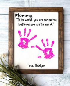 MOMMY Mother's Day Gift Mother's Day Wooden Sign - Etsy Diy Father's Day Crafts, Handprint Gifts, Wooden Signs Diy, Diy Father's Day, Hand Prints, Diy Father's Day Gifts, Mothers Day Crafts For Kids, Diy Mothers Day Gifts, Father's Day Diy