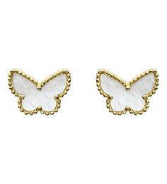 Van Cleef Butterfly, Van Cleef Arpels Butterfly, Angel Accessories, Mother Of Pearl Earrings, Butterfly Earrings Stud, Classy Jewelry, Jewelry Lookbook, Treasure Island