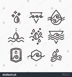 set of water related icons in line art style stock photo edit now for more images