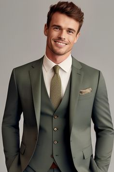 Our Men's Green Notch Lapel Three-Piece Suit is a unique blend of elegance and charm. This suit is precisely tailored for a perfect fit, making it ideal for both work situations and formal gatherings. Made from high-quality fabrics.

#MensFashion #GreenSuit #ThreePieceSuit
#MensStyle #SuitUp #FormalWear
#GentlemansAttire #ClassicStyle #DapperLook
#MensWardrobe #TailoredSuit #FashionInspiration
#SuitAndTie #MensFashionPost #MensSuiting #MenswearMonday #SophisticatedStyle Suits Men Three Piece, Coats For Men Formal, Four Piece Suit Men, Man 3 Piece Suit, 3 Piece Suit Designs For Men, Groom's Suit Wedding, Mens Suit Colors For Wedding, Men Formal Suits Style, Unique Suit Colors For Men