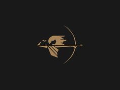 an arrow with a bird on it is shown in the middle of a black background