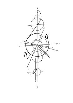 a black and white drawing of a compass with arrows pointing in different directions on it