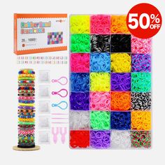 50 % off sale with colorful bracelets and bead kit for children to make