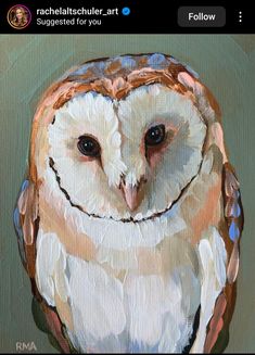 an owl is shown in this painting on the app store's iphone phone screen