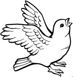 a black and white drawing of a bird with its wings spread out in the air