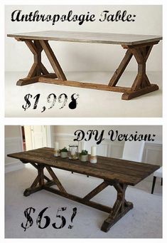 two different types of tables with prices on the top and bottom one is $ 699