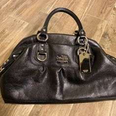 Smoke Free And Pet Free Home Coach Madison Bag Black, Bags Coach, 2 Way, Leather Handbag, Coach Bags, Leather Handbags, Shoulder Bags, Bag Lady, Shoulder Bag