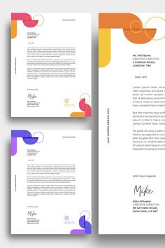 Playful letterhead design for agency business Header Document Design, Minimalist Letterhead Design, Document Header Design, Word Layout Design, Graphic Design Letterhead, A4 Design Layout