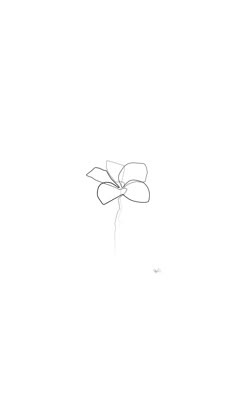 a drawing of a single flower on a white background