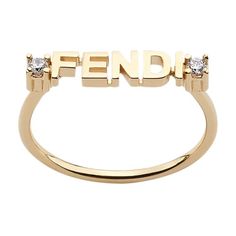 Find Fendi Signature Ring on Editorialist. Fine ring with Fendi lettering. Made of gold-finish metal. Embellished with white crystals. Made in Italy Fendi Ring, Fendi Jewelry, Signature Ring, Signature Rings, Fine Ring, White Crystals, Gold Finish, Piercings, Gold Rings