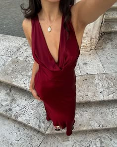 Burgundy Prom Dresses Deep V Neck Evening Dress fg4129 – formalgowns Burgundy Prom Dresses, Robes Glamour, Glam Dresses, Mode Inspo, Party Dress Long