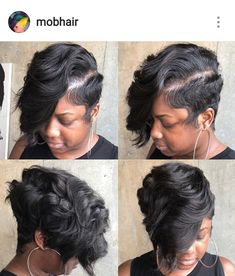 2023 Black Hairstyles, Chocolate Locs, Relaxing Hair, Finger Waves Short Hair, Brunch Vibes, Short Weave Hairstyles, Shaved Side, Black Hair Short Cuts, Chic Short Hair