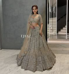 Engagement Dress For Girl, Ejaaz Couture, Silver Lehenga, Indian Wedding Reception Outfits, Engagement Dress For Bride, Latest Bridal Lehenga Designs, Gold Lehenga, Indian Bridesmaid Dresses