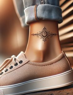 53 Ankle Tattoos: Tiny Canvases, Big Statements Woman Ankle Tattoo, Ankle Tats, Cute Ankle Tattoos, Tattoos Tiny, Om Tattoo Design, Ankle Tat, Sun Tattoo Designs, Heart Temporary Tattoos