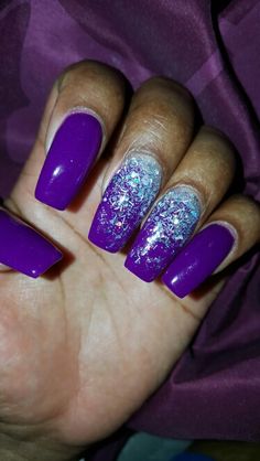 Btw Nails, Electric Purple Nails, Royal Purple Nails, Purple Sparkly Nails, Rockstar Nails, Purple Gel Nails, Solar Nails, Vegas Nails, Fancy Nail Art