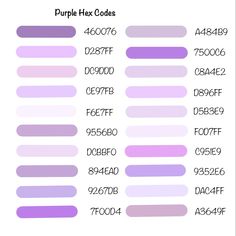 the purple hex code is shown in three different colors, and it's not all