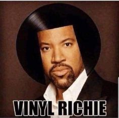 an image of a man wearing a black hat with the words vinyl richie on it