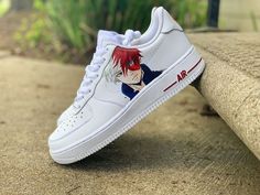 Deku Vs Todoroki, Sepatu Air Jordan, Painted Shoes Diy, Custom Sneakers Diy, Shoes Wallpaper, Custom Shoes Diy, Custom Nike Shoes, Nike Air Shoes, Anime Inspired Outfits