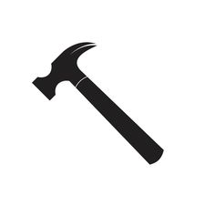 a black and white image of a hammer