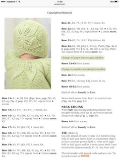 the knitting pattern for a baby's hat and sweater is shown in this article