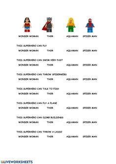 the lego movie character worksheet is shown with instructions for how to use it