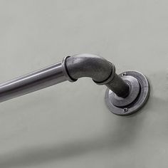 a close up of a metal handle on a door