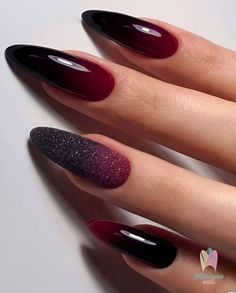 30 Dark Moody Vamp Nail Ideas Perfect For Fall Red Ombre Nails, Plum Nails, Unghie Sfumate, French Pedicure, Glamorous Nails