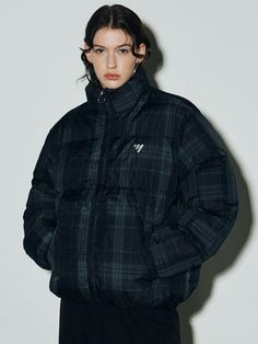 This is a puffer padding featuring a vintage tartan check pattern from NICK&NICOLE, which stands out for its charm. The high-neck design enhances warmth.- The bottom drawstring allowing for various silhouettes- The front adorned with an NN logo print- Made from high-density nylon, offering excellent water resistance Nn Logo, Burberry Puffer, Puffer Parka, High Neck Designs, Check Pattern, Passion For Fashion, Logo Print, Density, Parka