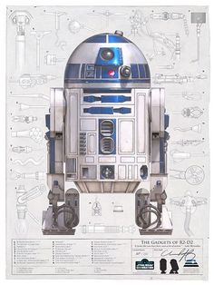 the star wars r2d2 paper model is shown