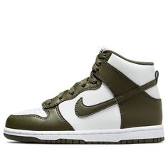 (PS) Nike Dunk High 'Cargo Khaki' DD2314-105 (SNKR/Skate/Casual/High Top) Nike Dunk High Cargo Khaki, Khaki Color Scheme, Dunks High, Basket Nike, Khaki Colour, Cargo Khaki, Exclusive Sneakers, Dunks Nike, Nike Dunk High