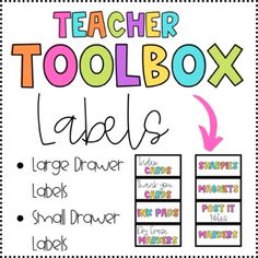 teacher toolbox labels for large drawer labels