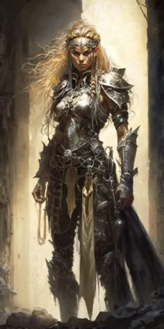 Tarven Fantasy Art, Nordic Female Warrior, Women Warriors Art, Woman Warrior Art, Valkyrie Armor, Anatomy Art Drawing, Viking Shield Maiden, Amazons Women Warriors