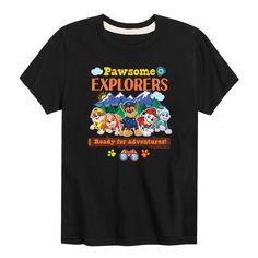 Your little one will adore this fun boys' Paw Patrol Pawsome Explorers graphic tee. Your little one will adore this fun boys' Paw Patrol Pawsome Explorers graphic tee.  Crewneck Short sleevesFABRIC & CARE Solid colors: cotton Heather colors: cotton, polyester Machine wash Imported Size: Small. Color: Black. Gender: male. Age Group: kids. Paw Patrol Nickelodeon, Bear Graphic, Kids Clothes Boys, Boys Long Sleeve, Paw Patrol, Tee Shop, Fitness Fashion, Graphic Tee, Graphic T Shirt