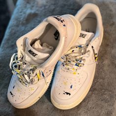 Worn 1x In Excellent Condition Paint Splatter, Shoes Nike, Men's Nike, Size 13, White Color, Nike Men, Nike Shoes, Athletic Shoes, Men's Shoes