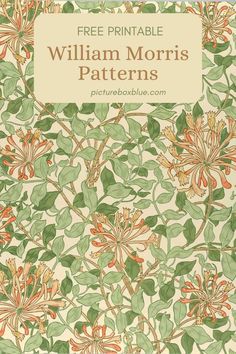 wallpaper pattern of honeysuckle in greens and oranges Honeysuckle Wallpaper, William Morris Honeysuckle, Cozy Core, Botanical Images, William Morris Patterns, Daisy Wallpaper, William Morris Designs, Crafts Decor, Pattern Inspiration