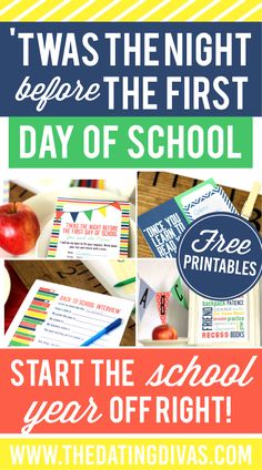 the first day of school is here and it's free printables for kids